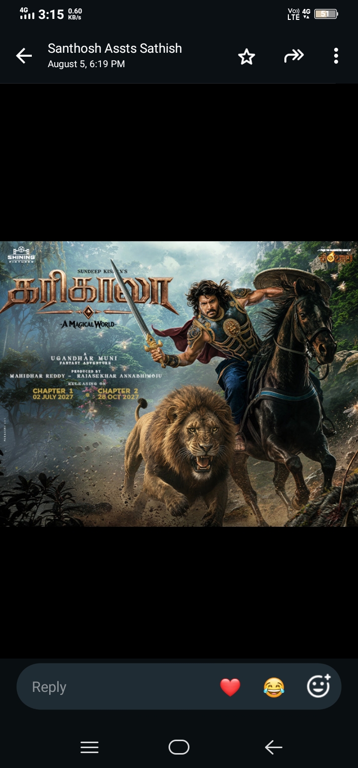 ஷம்பாலா’ வெற்றிக் கூட்டணியின் அடுத்த பிரம்மாண்ட படைப்பு… சந்தீப் கிஷனின் சோஷியோ ஃபேண்டஸி திரைப்படம் ‘கரிகாலா’ – மிரளவைக்கும் ஃபர்ஸ்ட் லுக் வெளியீடு!*